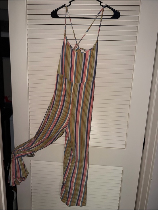 Billabong Pants - Billabong Multicolor Striped Sleeveless Jumpsuit